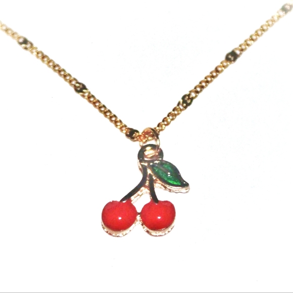 Golden cherry necklace - Picture 4 of 4